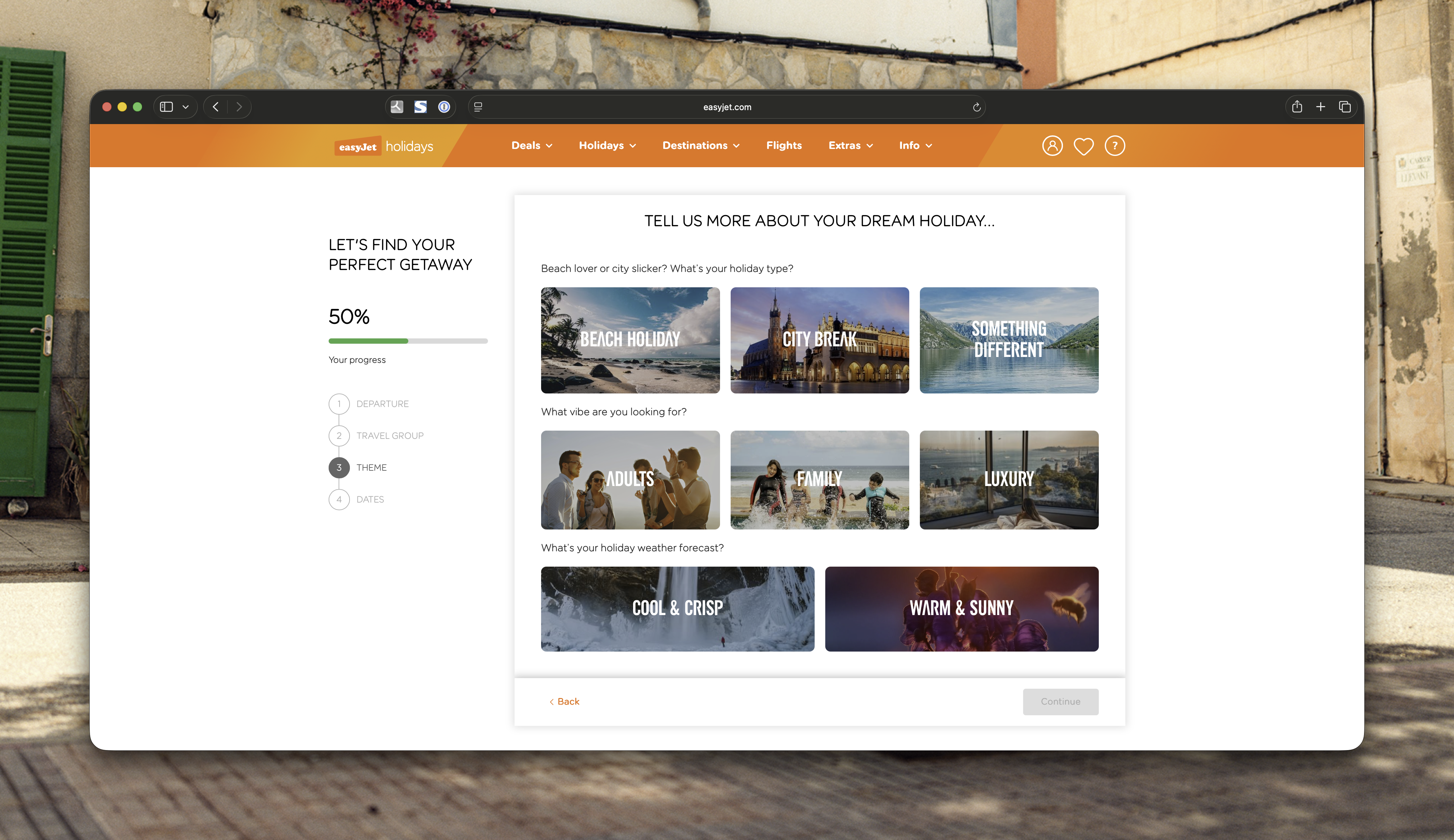 The EasyJet Holiday Inspiration Quiz — a direct evolution of the original Inspire Me concept